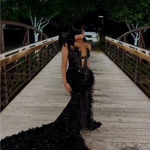 Elegant Black Sequin Gown